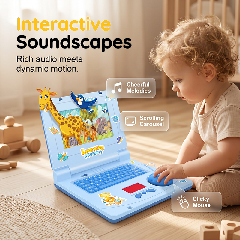 💻 🧸 Interactive Toy Laptop—featuring lights, sounds, and educational games—fostering creativity and motor skills through play 🎵
