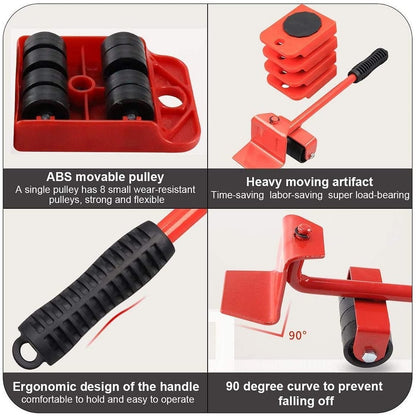 Furniture Moving System – lift & slide up to 800 lbs, 360° rotation, floor-friendly pads. Move heavy furniture easily by yourself!