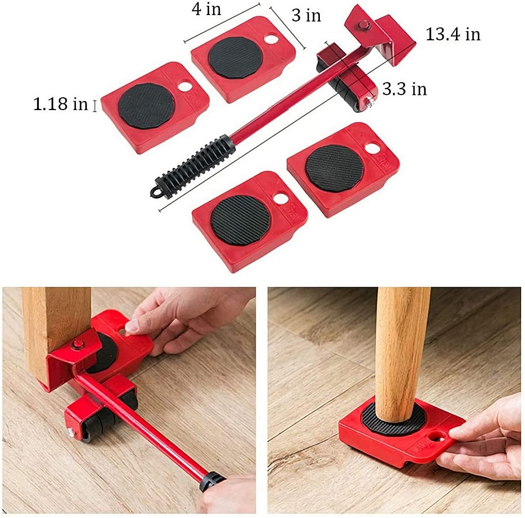 Furniture Moving System – lift & slide up to 800 lbs, 360° rotation, floor-friendly pads. Move heavy furniture easily by yourself!