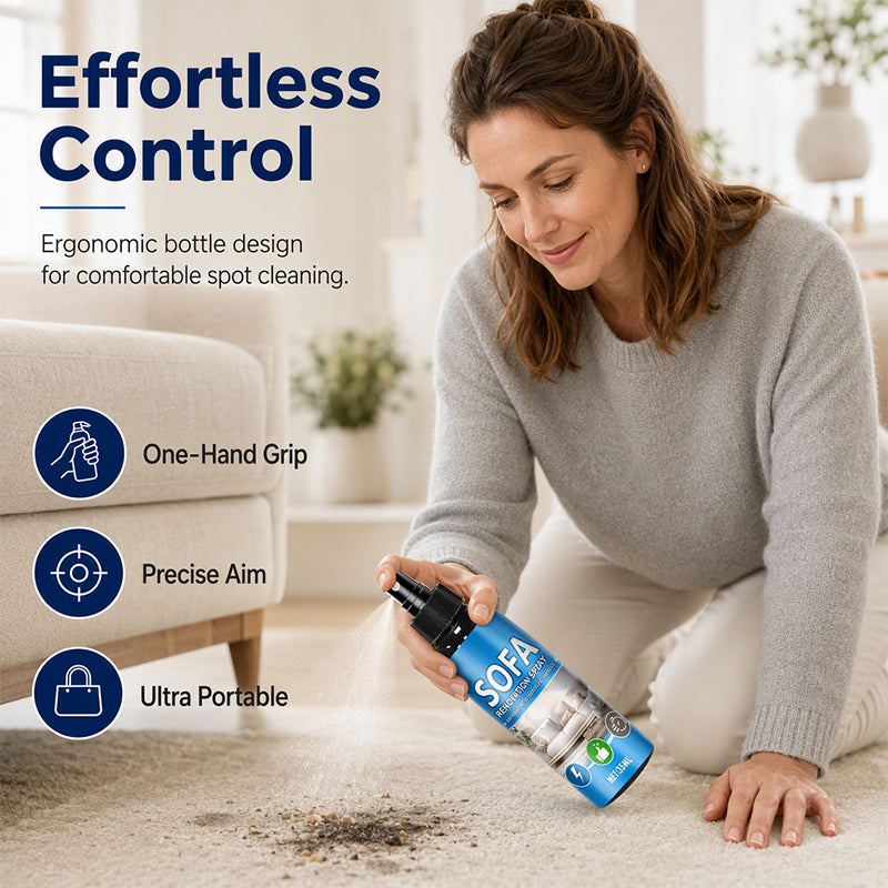🛋️✨No‑Rinse Fabric Cleaner Spray – Just spray & wipe – no water, no rinsing. Perfect for sofas, carpets & upholstery – fresh in minutes! 🧼💨