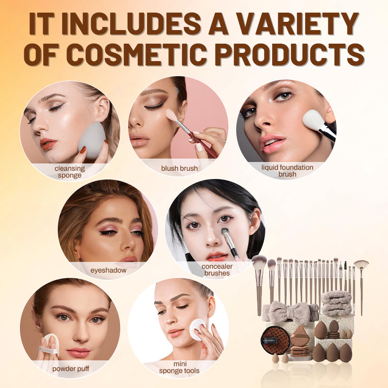 All-in-One Makeup Brush & Sponge Set