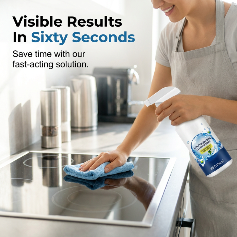 🏠💨Multi-Surface Cleaning Spray – Eliminates Odors, Removes Stubborn Grime – Gentle Formula for Daily Use – Includes Towel