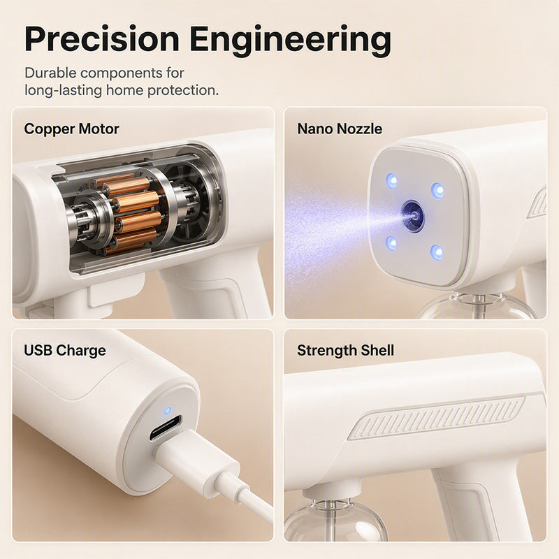 Wireless Handheld Nano Disinfection Spray Gun with Blue Light