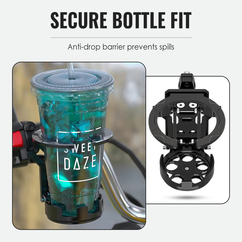 Bike Water Holder, Rotating Bottle Cage, Foldable Cup Mount Adjustable Folding Design, 360 Degree Rotation Support, for Adults Scooter Stroller Cycling Hiking Travel Outdoor Riding