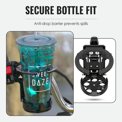 Bike Water Holder, Rotating Bottle Cage, Foldable Cup Mount Adjustable Folding Design, 360 Degree Rotation Support, for Adults Scooter Stroller Cycling Hiking Travel Outdoor Riding
