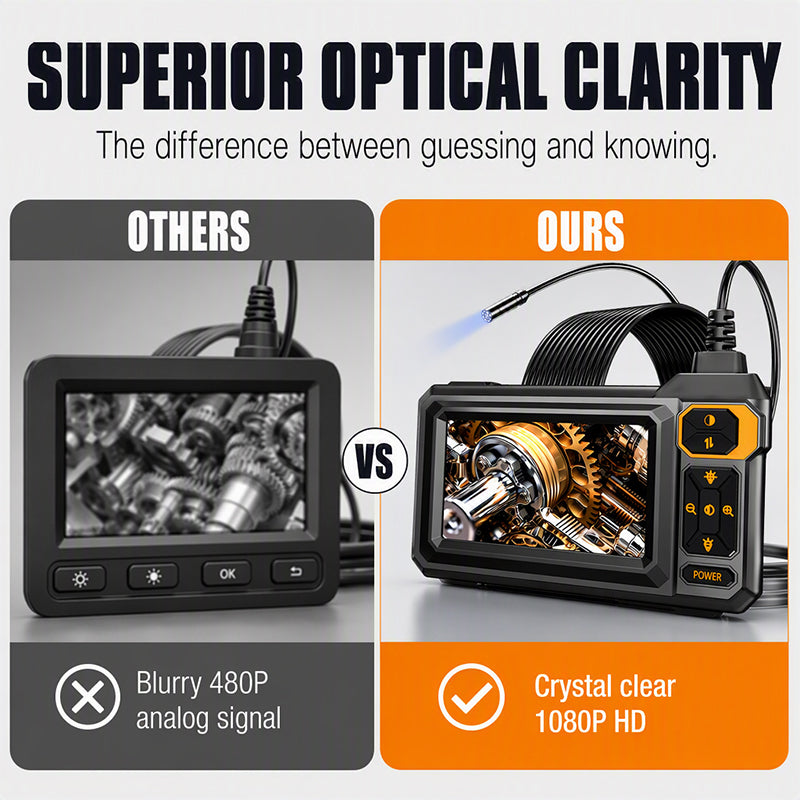 HD Inspection Endoscope – IPS Screen, IP67 Waterproof Probe