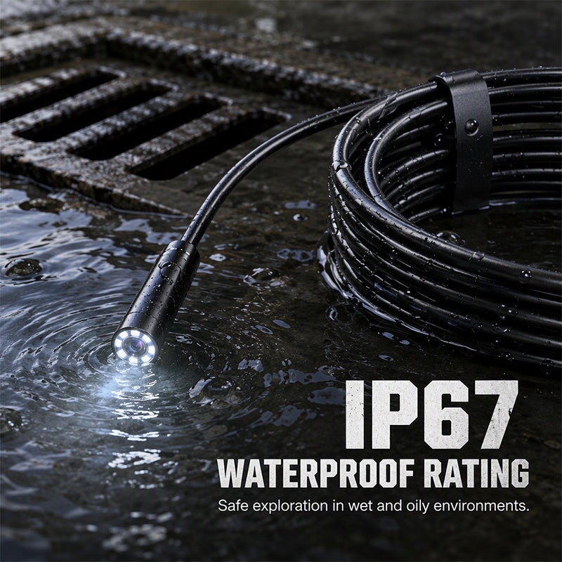 HD Inspection Endoscope – IPS Screen, IP67 Waterproof Probe