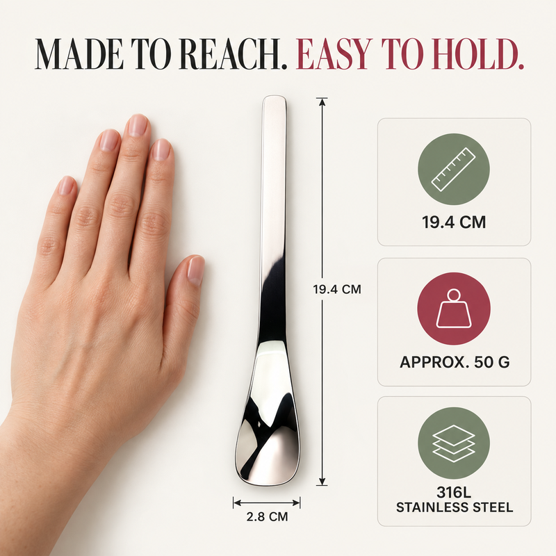 Long-Handle Dessert Spoon✨Wide Shallow Scoop, Multipurpose Metal Spoon for Ice Cream, Jam, Yogurt, Cake & Daily Kitchen Use
