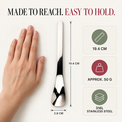 Long-Handle Dessert Spoon✨Wide Shallow Scoop, Multipurpose Metal Spoon for Ice Cream, Jam, Yogurt, Cake & Daily Kitchen Use
