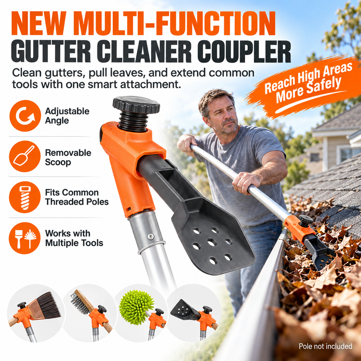 Multi-Functional Gutter Cleaner Tool