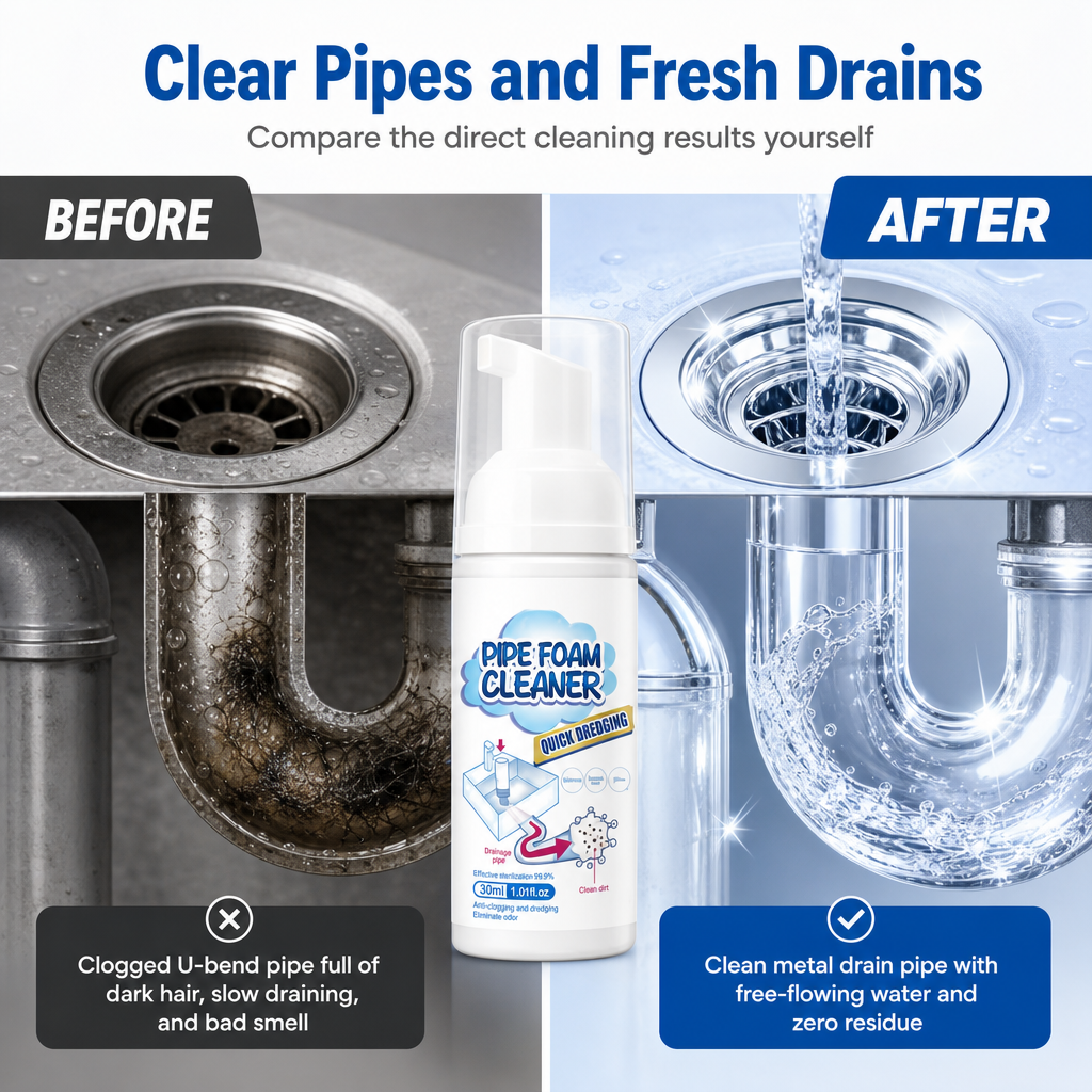 Household Pipe Foam Cleaner & Deodorizer