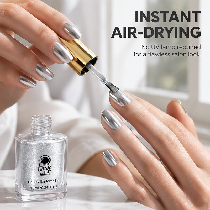 No-Bake Galaxy Chrome Nail Polish – Air Dry, Shiny, Salon Look