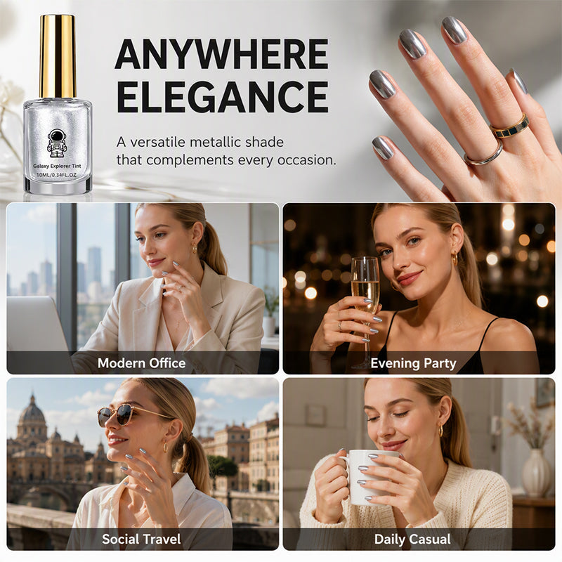 No-Bake Galaxy Chrome Nail Polish – Air Dry, Shiny, Salon Look