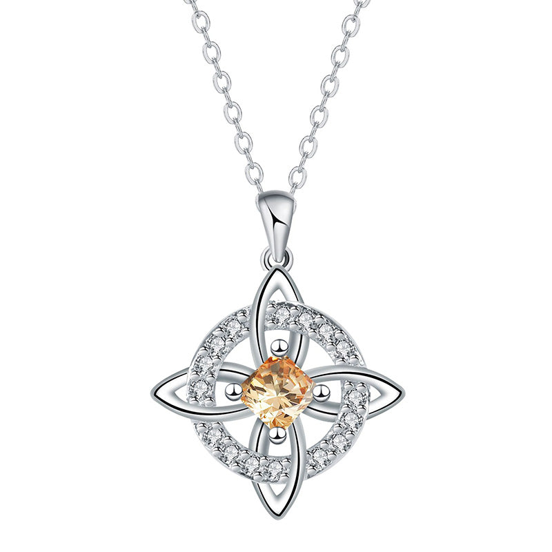 Elegant Celtic Knot Witch Knot Pendant Necklace