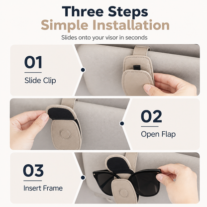 Car Sunglasses Holder Double Clip Eyeglasses Mount and Ticket Card Clip