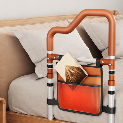 Adjustable Bed Assist Rail with Storage Pocket