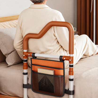 Adjustable Bed Assist Rail with Storage Pocket