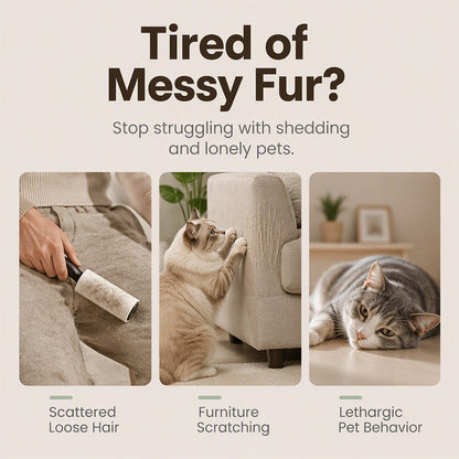 2-in-1 Pet Corner Self Groomer with Feather Wand