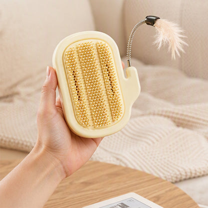 2-in-1 Pet Corner Self Groomer with Feather Wand