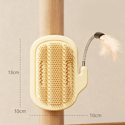 2-in-1 Pet Corner Self Groomer with Feather Wand
