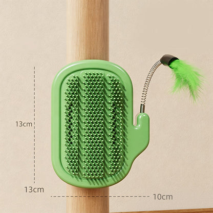 2-in-1 Pet Corner Self Groomer with Feather Wand