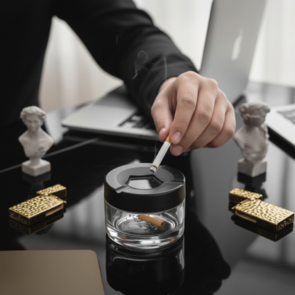 Modern Minimalist Rotating Lid Ashtray