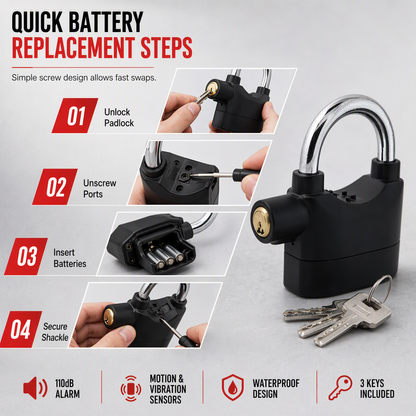 Heavy-Duty Aluminum Alloy Alarm Padlock