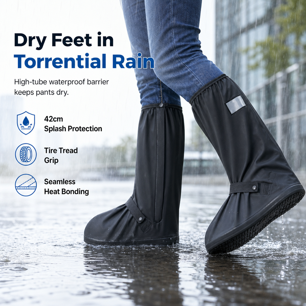 Waterproof High-Top Rain Shoe Covers