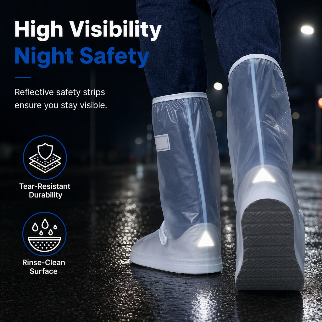 Waterproof High-Top Rain Shoe Covers