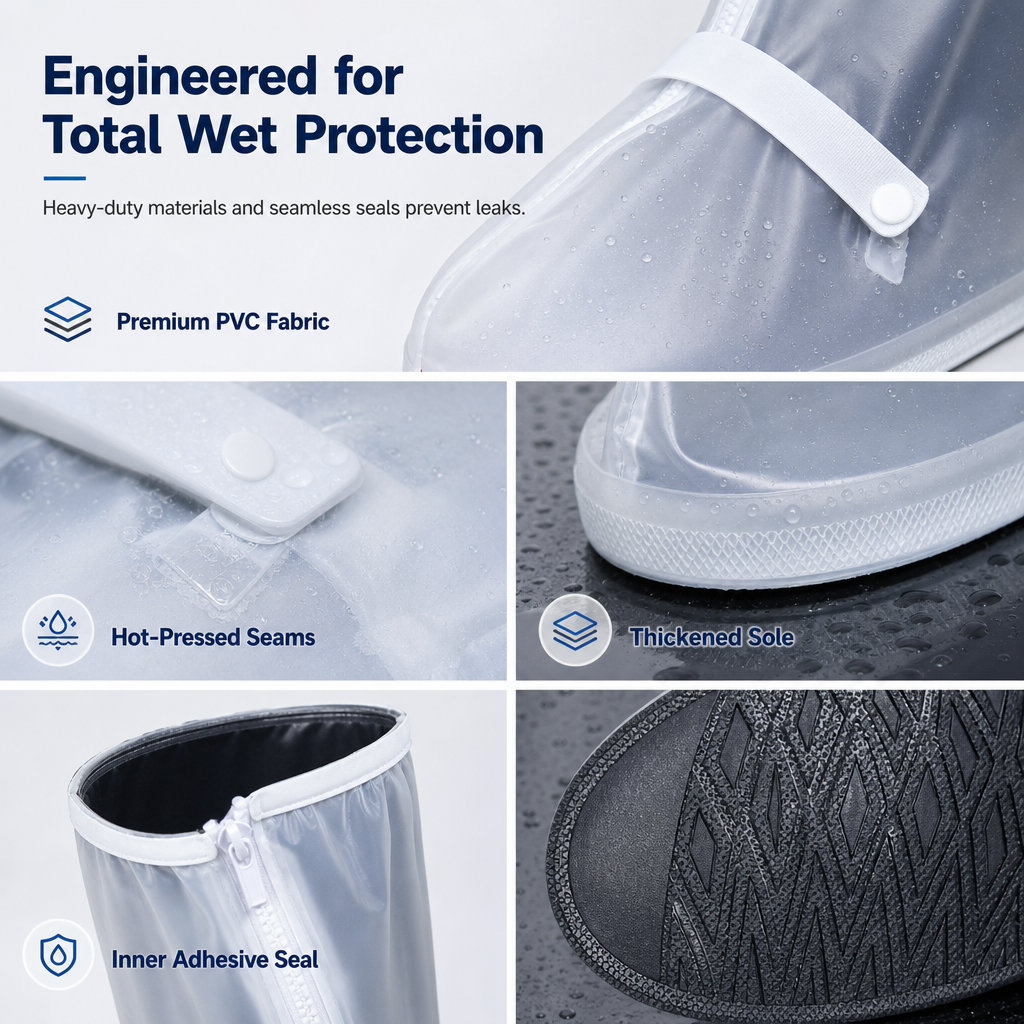 Waterproof High-Top Rain Shoe Covers