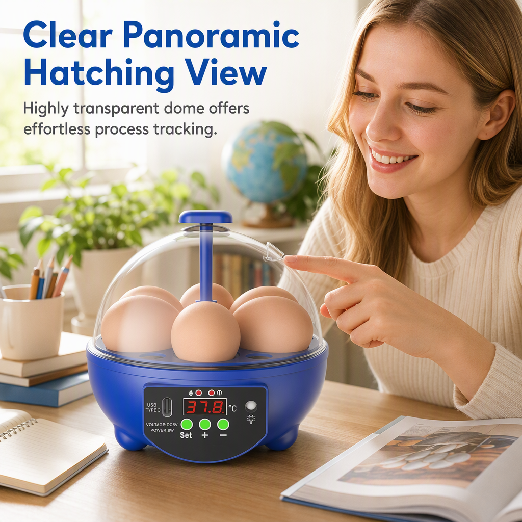 USB Automatic Egg Incubator – auto egg turning, even heat circulation, quiet & clear view. Hatch chicks, ducks & quails at home