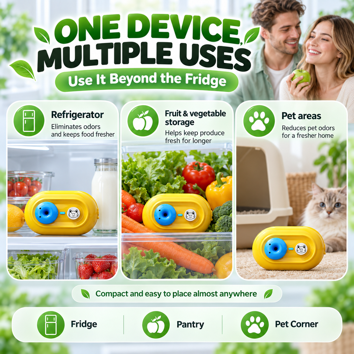 Mini Portable Refrigerator Deodorizer and Sterilizer