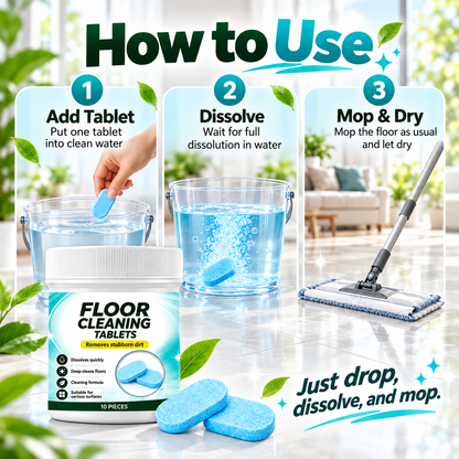 Floor Cleaning Effervescent Tablets for Mopping and Robot Vacuums
