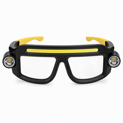 Dual Beam Rechargeable Glasses Light – Hands Free Clip-On LED Eyewear Lamp, Type-C Charging Head Light for Hiking, Repairing & Night Reading