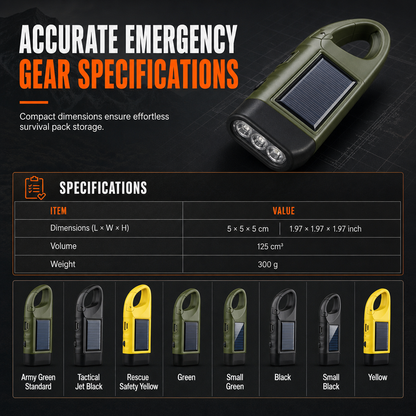 Portable Hand Crank and Solar Powered Flashlight