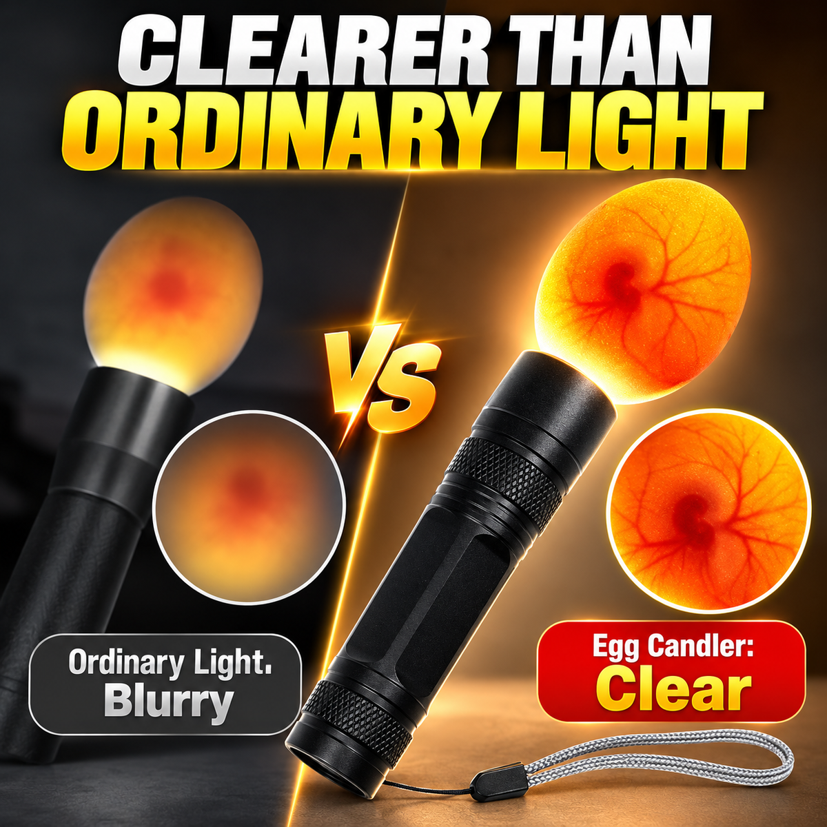 Rechargeable LED Egg Candler for Chicken and Quail Eggs