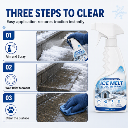 Outdoor De-Icing & Snow Melting Spray – pet-safe, dissolves frost on contact. Clear steps, walkways & patios fast