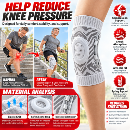 Dial-Adjustable Sports Knee Brace with Alloy Spring Support