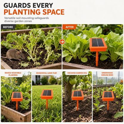 Solar-Powered Garden Rodent Deterrent – Cat Sound Device