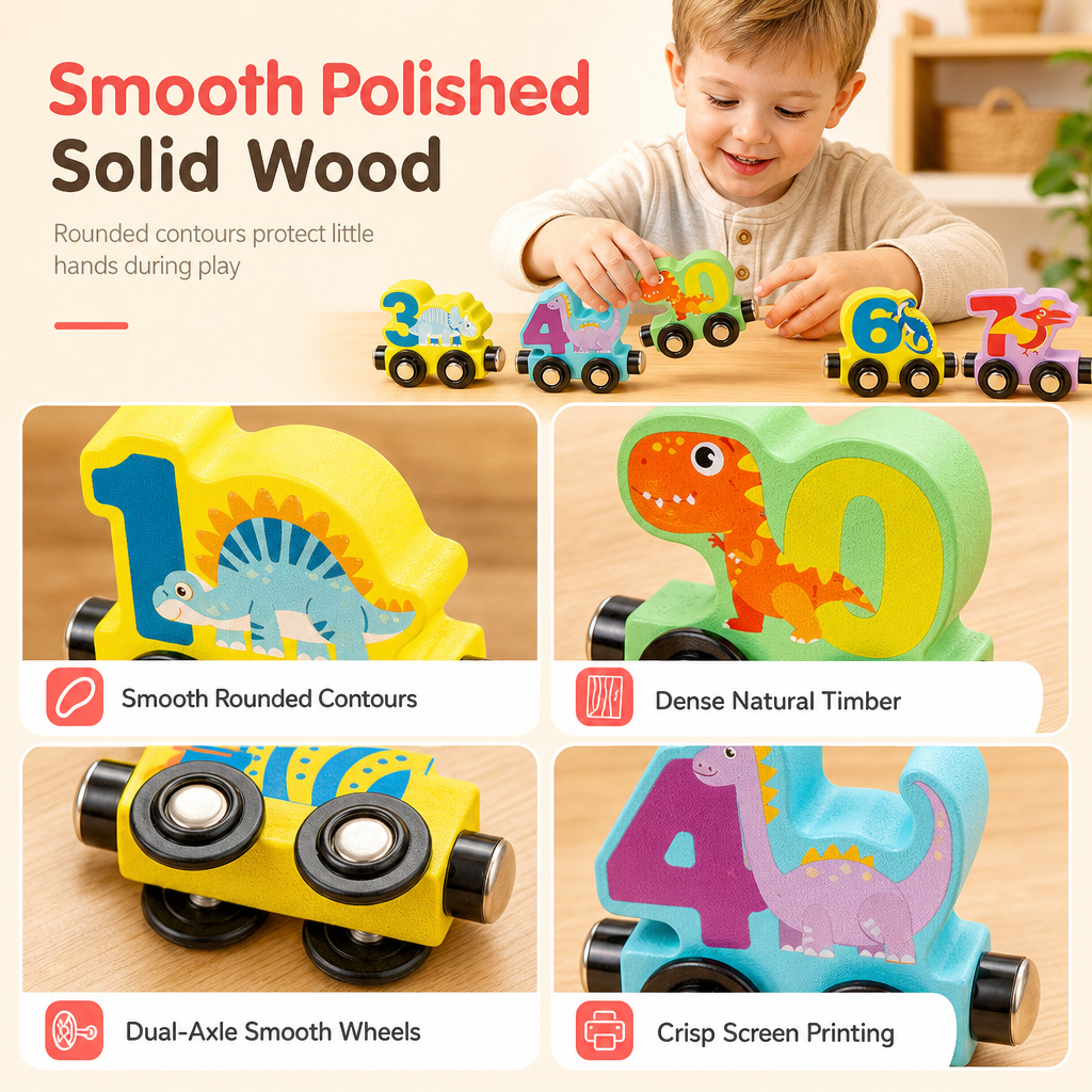 Magnetic Wooden Number Train, Early Learning Counting Toy, Perfect Gift for Toddlers Boys Girls