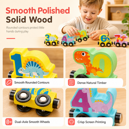 Magnetic Wooden Number Train, Early Learning Counting Toy, Perfect Gift for Toddlers Boys Girls