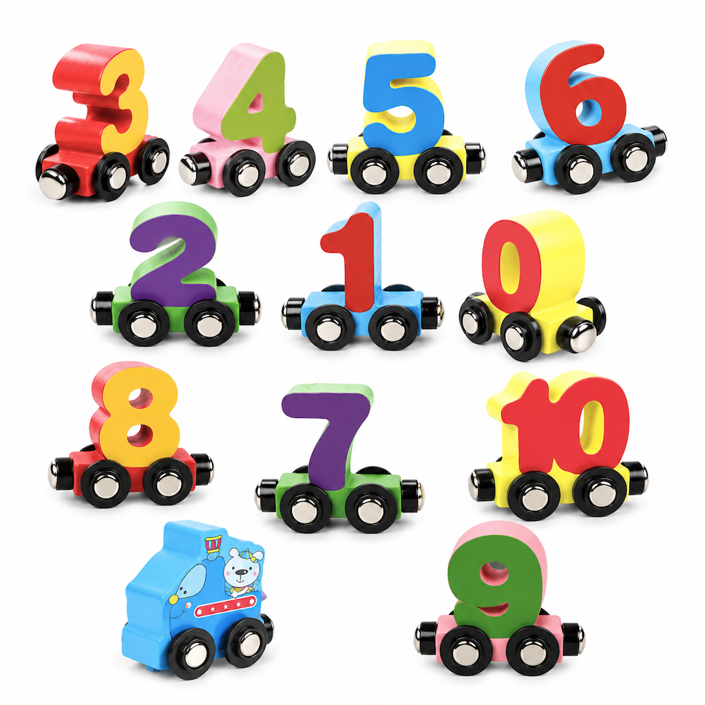 Magnetic Wooden Number Train, Early Learning Counting Toy, Perfect Gift for Toddlers Boys Girls