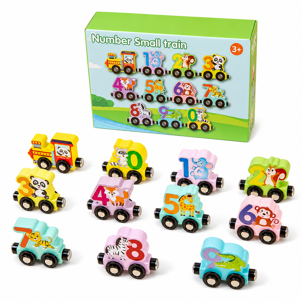Magnetic Wooden Number Train, Early Learning Counting Toy, Perfect Gift for Toddlers Boys Girls