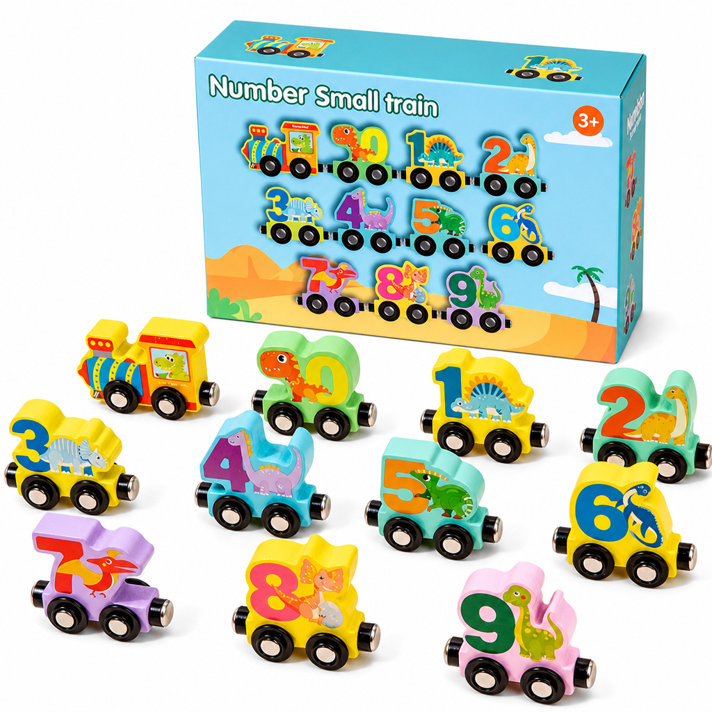 Magnetic Wooden Number Train, Early Learning Counting Toy, Perfect Gift for Toddlers Boys Girls