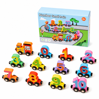 Magnetic Wooden Number Train, Early Learning Counting Toy, Perfect Gift for Toddlers Boys Girls