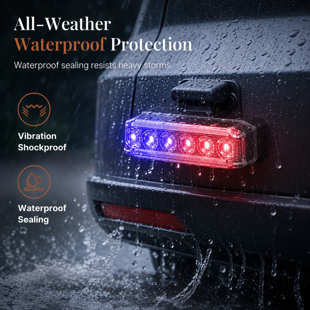Universal Solar LED Warning Light for Cars and Motorcycles