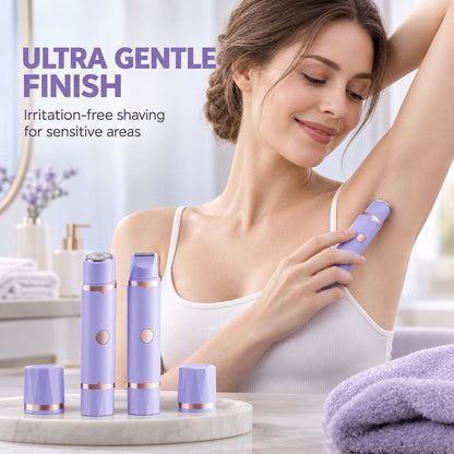 Portable Electric Hair Remover – dual-head body & bikini trimmer, gentle foil mesh & sensitive-area guards