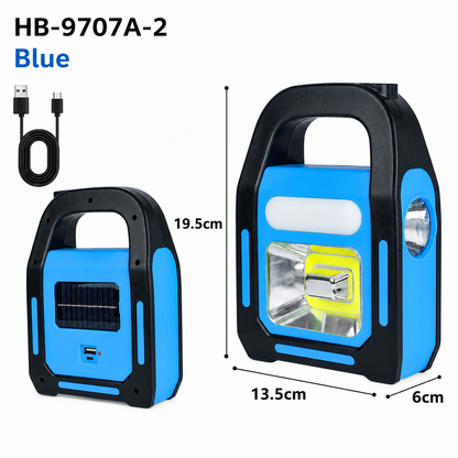 3-in-1 Solar COB LED Work Light – front, auxiliary & side lights, solar/USB charging, IP44 waterproof