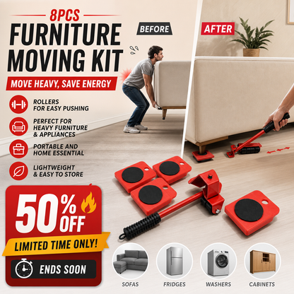Furniture Moving System – lift & slide up to 800 lbs, 360° rotation, floor-friendly pads. Move heavy furniture easily by yourself!