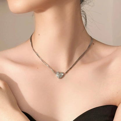 🎄Christmas Hot Sale Heart Diamond Necklace✨ (Buy 1 Get 1 Free)